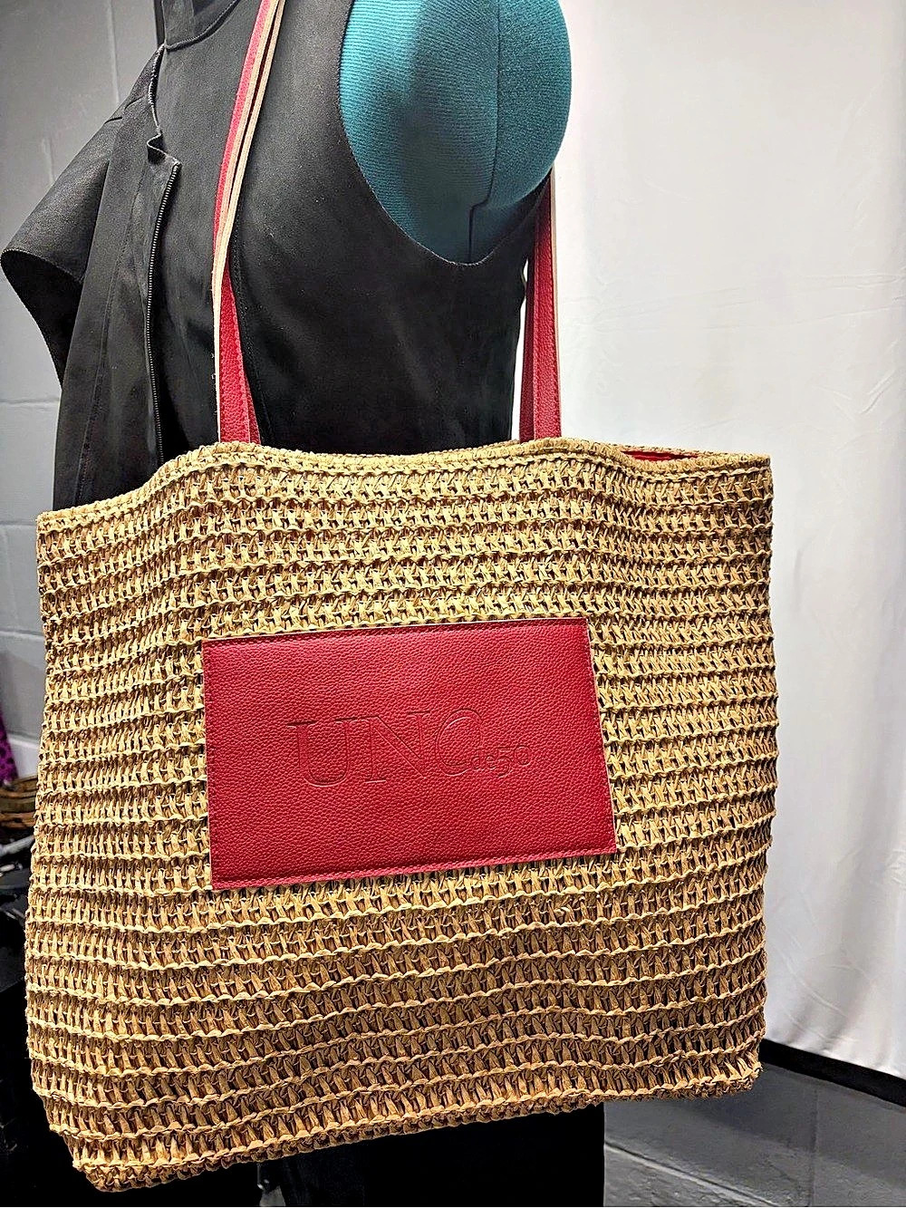 UNOde50 Summer Tote Bag Brown & Red Like New